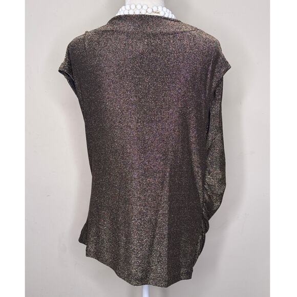 NWT Marks & Spencer Ladies' Sleeveless Gold Shimmer Top, Size: 18 - Picture 4 of 4